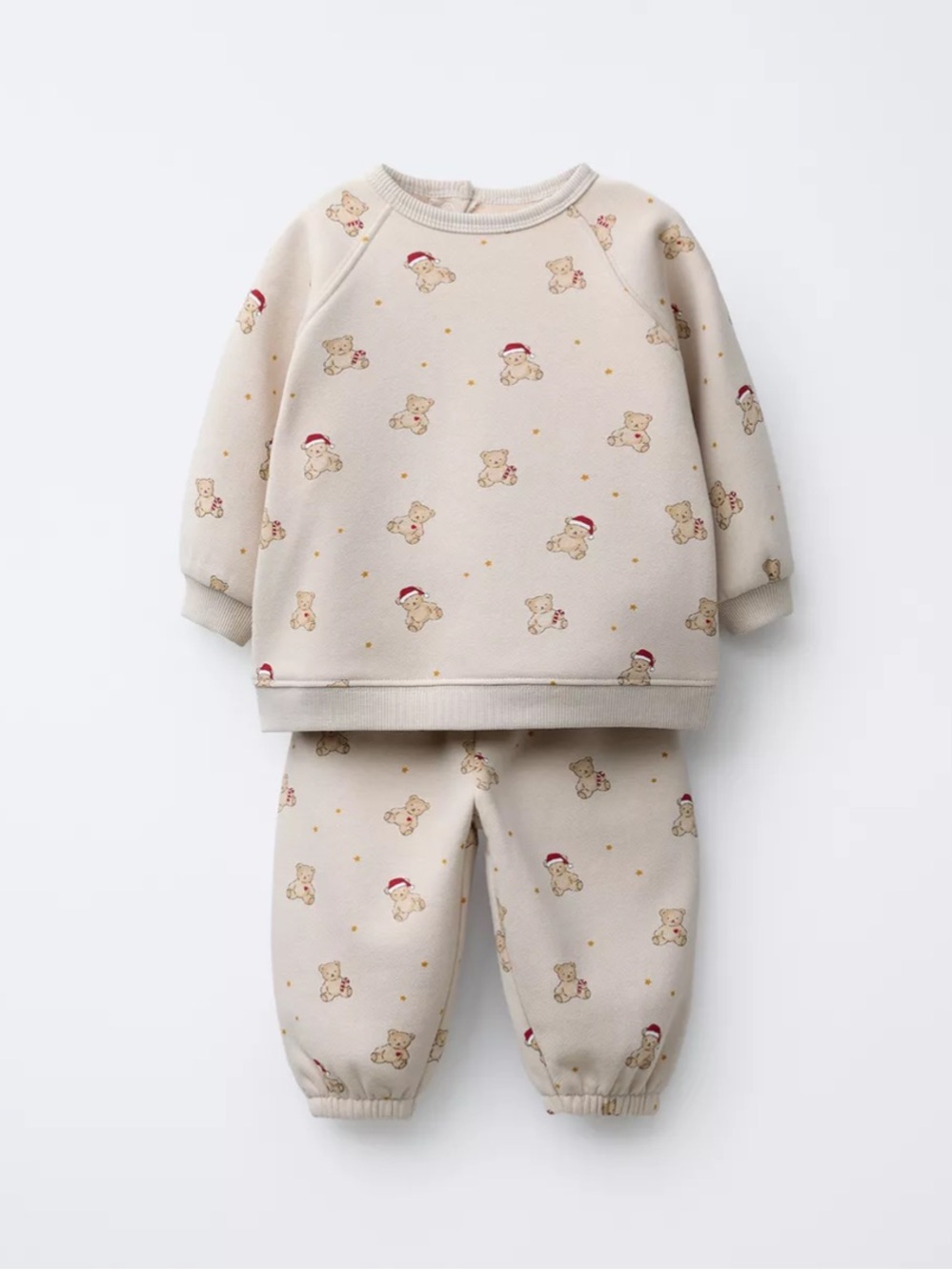 ZARA BEAR PRINT SWEATSHIRT AND JOGGER SET